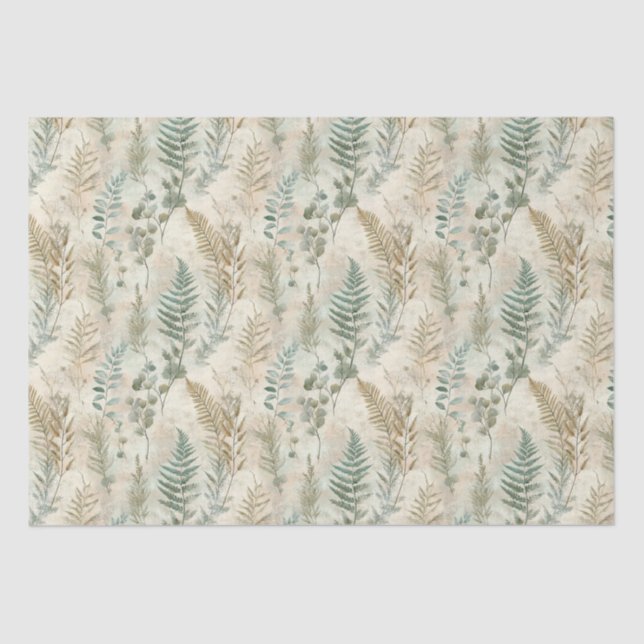 Fern & Eucalyptus Skeleton Leaf Decoupage Paper (Front)