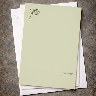 Fern Fiddlehead- Botanists Pause- Minimal Custom Letterhead