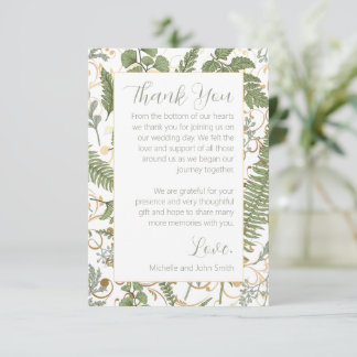 Fern Floral Pattern Thank You Card