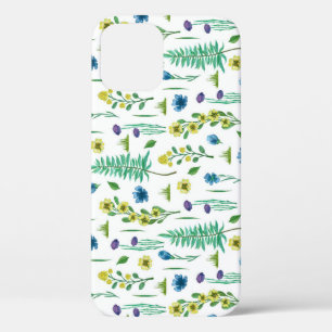 Fern Flowers Seamless Nature Pattern iPhone 12 Case