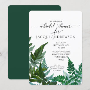 Fern Foliage Forest Botanical Bridal Shower Invitation
