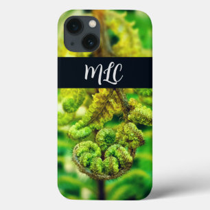FERN FROND NZ KORU NATURE PHOTO MONOGRAM INITIALS iPhone 13 CASE