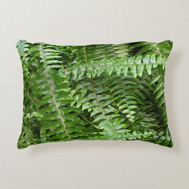 Fern Fronds I Green Nature Decorative Cushion (Front)