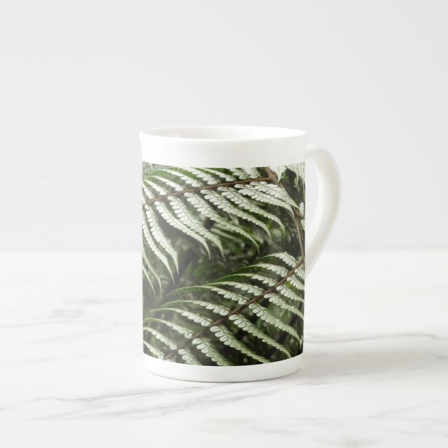 Fern Fronds II Dark Green Nature Bone China Mug (Front Right)