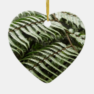 Fern Fronds II Dark Green Nature Ceramic Tree Decoration