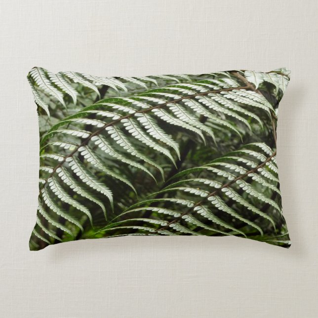 Fern Fronds II Dark Green Nature Decorative Cushion (Front)