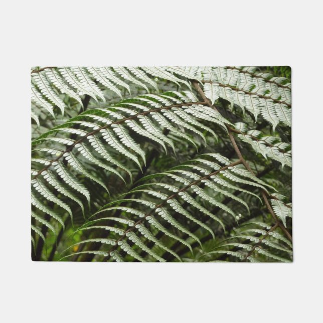 Fern Fronds II Dark Green Nature Doormat (Front)