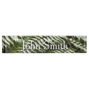 Fern Fronds II Dark Green Nature Nameplate