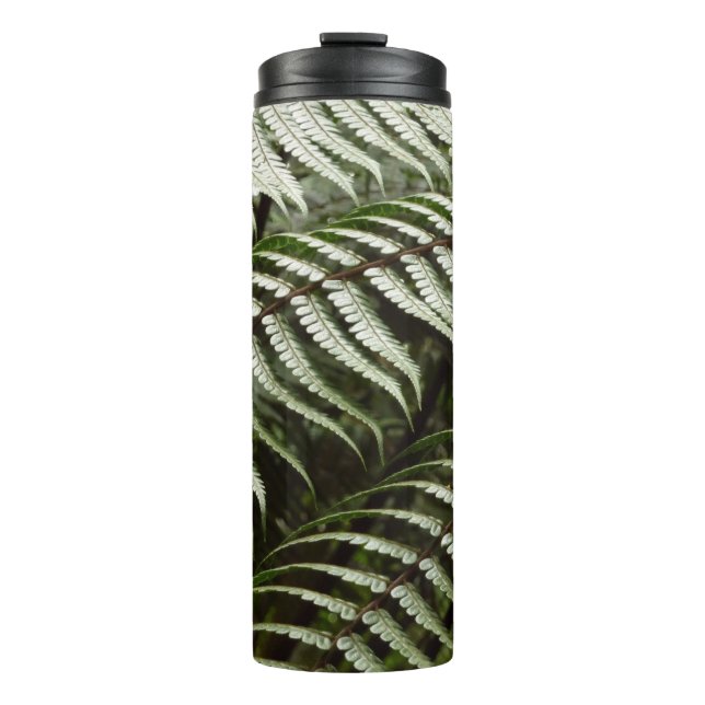 Fern Fronds II Dark Green Nature Thermal Tumbler (Front)
