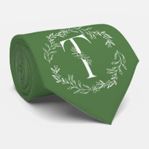 Fern Green Colour Monogrammed Groomsmen