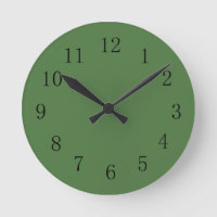 Fern Green Colour Wall Clock