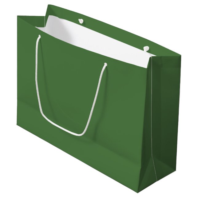 Fern Green Solid Colour Large Gift Bag (Front Angled)