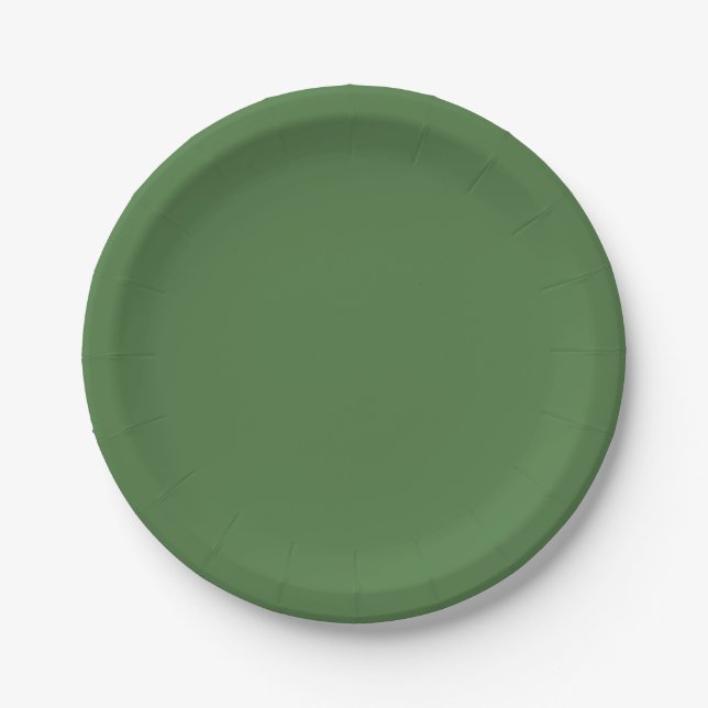 Fern Green Solid Colour Paper Plate (Front)