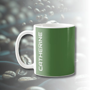 Fern Green Solid Colour Personalised  Coffee Mug