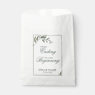 Fern Green Willow Branch Elegant Wedding Favour Favour Bags