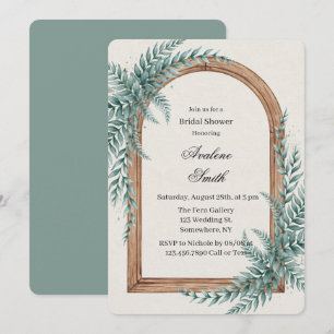 Fern Greenery Wooden Arch Bridal Shower Invitation