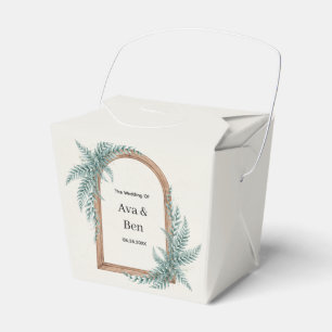 Fern Greenery Wooden Arch Wedding Favour Box