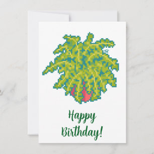 Fern, Happy Birthday Pixel Art Holiday Card