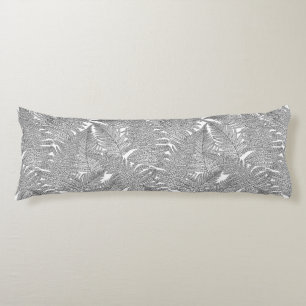 Fern in black and white body cushion