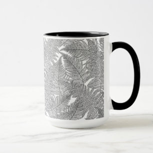 Fern in black and white mug