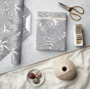 Fern in black and white wrapping paper