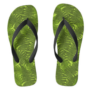 Fern in green flip flops