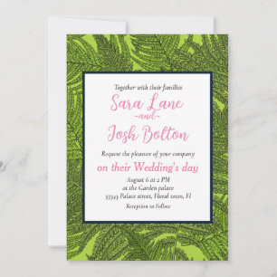 Fern in green invitation