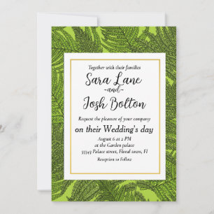 Fern in green invitation