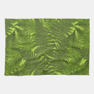 Fern in green tea towel