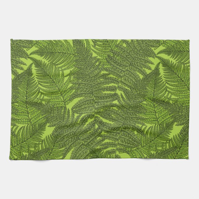 Fern in green tea towel (Horizontal)