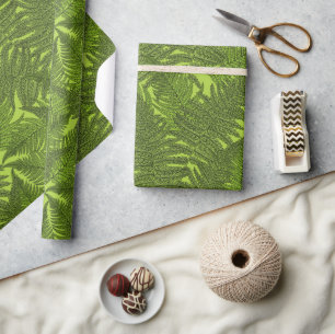 Fern in green wrapping paper