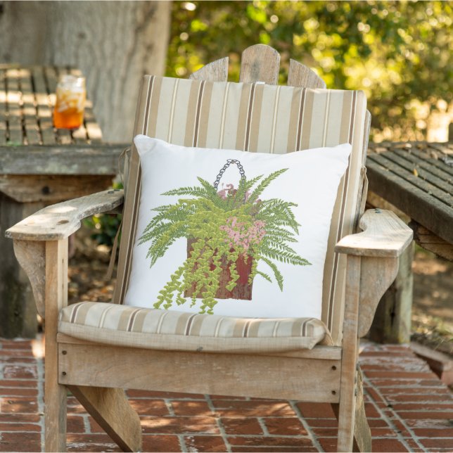 Fern Ivy Hanging Plant Botanical Illustration Art Cushion (Chair)