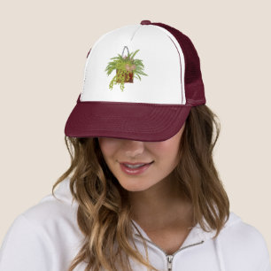 Fern Ivy Hanging Plant Botanical Illustration Art Trucker Hat