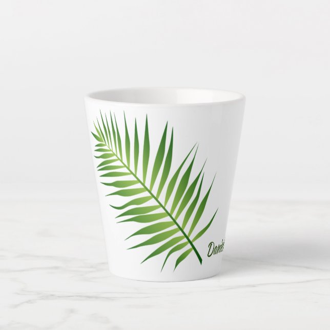 Fern Leaf Design Latte Mug (Front)