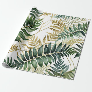 Fern leaf luxurious Golld line Wrapping Paper