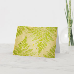 Fern Leaf Stamped Pattern Grungy Background Card