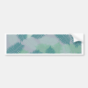 fern leaves pattern on light grey bumper sticker