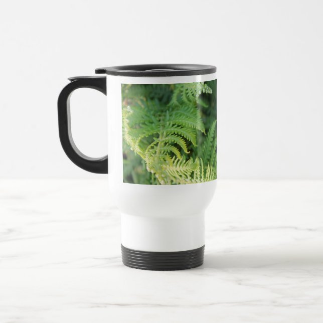 Fern Leaves. Travel Mug (Left)