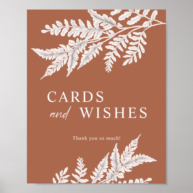 Fern | Modern Calligraphy Cards and Wishes Sign (Front)