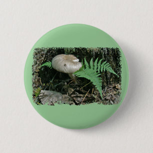 Fern & Mushroom at Stump Coordinating Items 6 Cm Round Badge