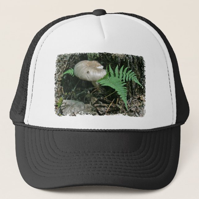 Fern & Mushroom at Stump Coordinating Items Trucker Hat (Front)