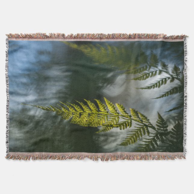 Fern Nature Photo Throw Blanket (Front)