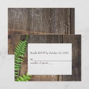 fern on wood RSVP Invitation