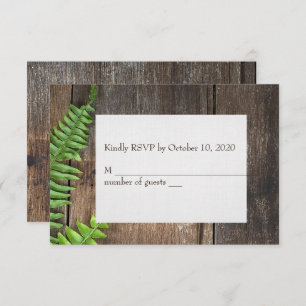 fern on wood RSVP Invitation
