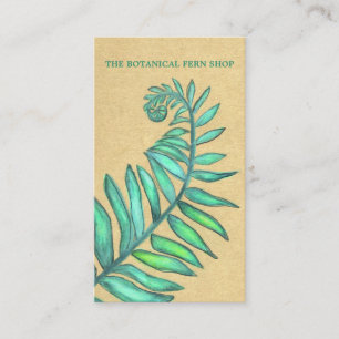 Fern Pastel Blue Fiddlehead Business Card