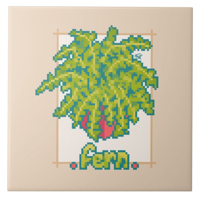 Fern Pixelart  Tile (Front)