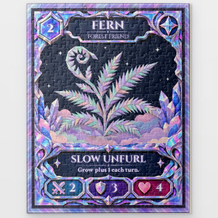 Fern Plant, Rainbow Foil Art Jigsaw Puzzle