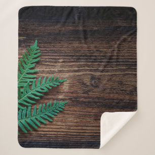 Fern plant wood small fern grunge sherpa blanket