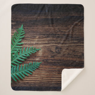Fern plant wood small fern grunge sherpa blanket
