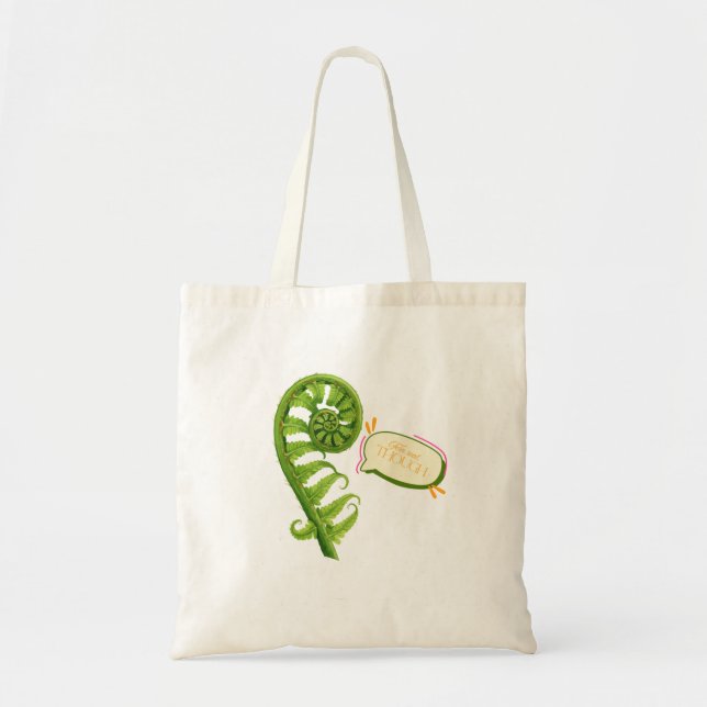 Fern Real, Though — Fiddlehead Pun Tote Bag (Front)